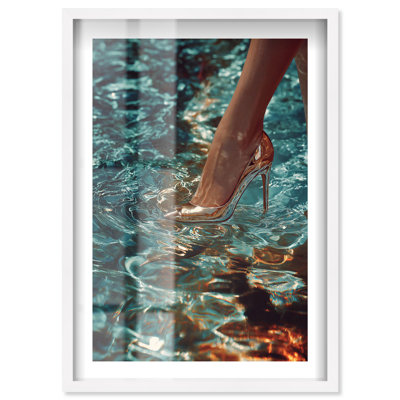 Hydro Heel II Shadowbox Print Glam Wall Decor by Notoriart, White Frame, 31 x 46
