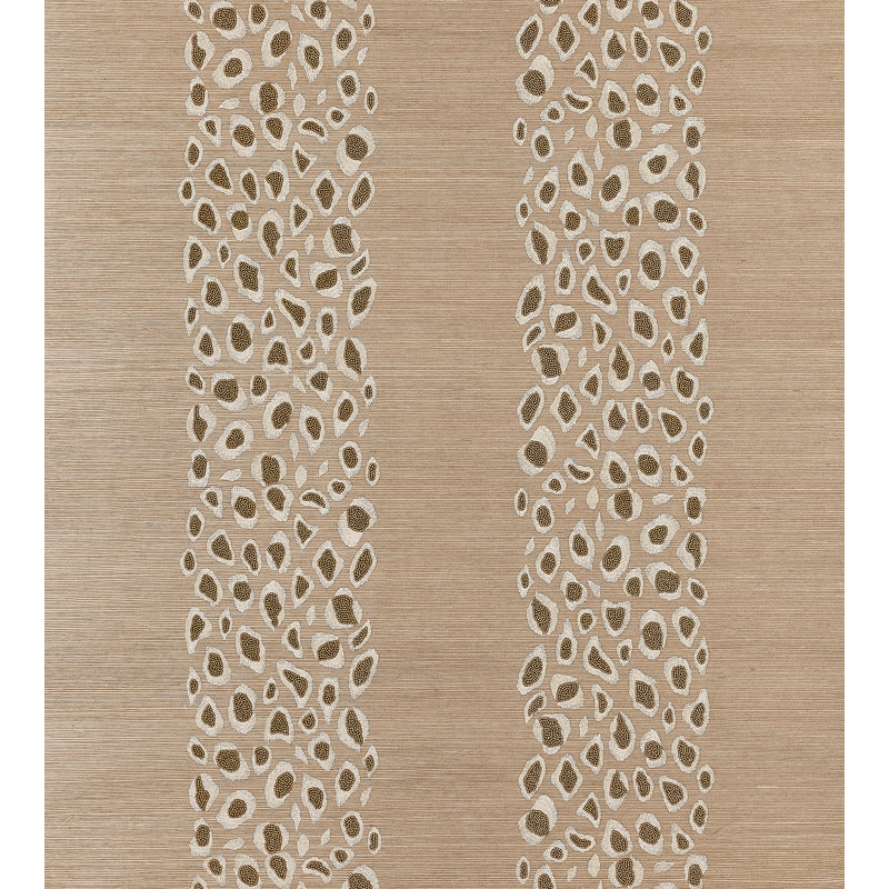 Soiree Grass Cloth Metallic Wallpaper Roll, Desert