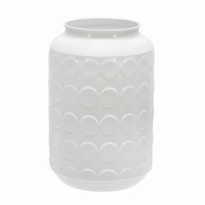 Vase de table en métal blanc 12 po Siguna