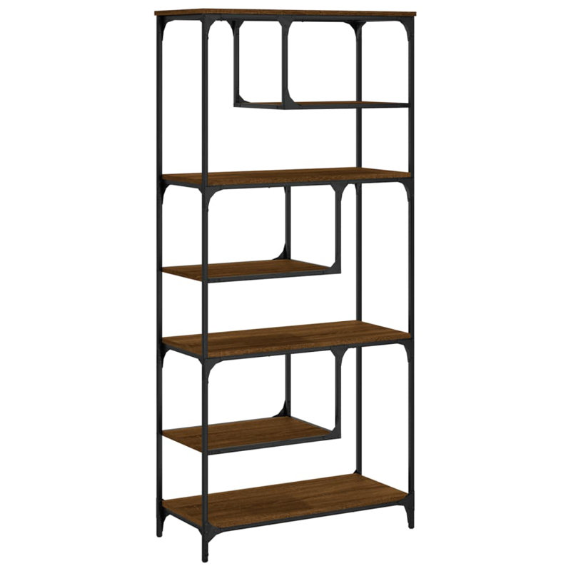 vidaXL Bookcase Shelving Unit Standing Storage Display Rack Engineered Wood, Brown Oak