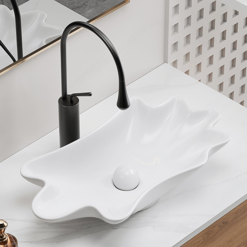 Lavabo vasque de salle de bain en forme de coquille