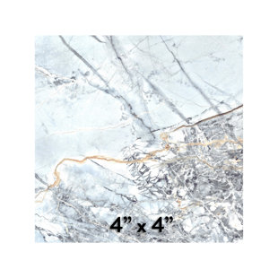 4x4 Porcelain Tile Sample: GLACIER Baby Blue, Polished, 11.55 per SF