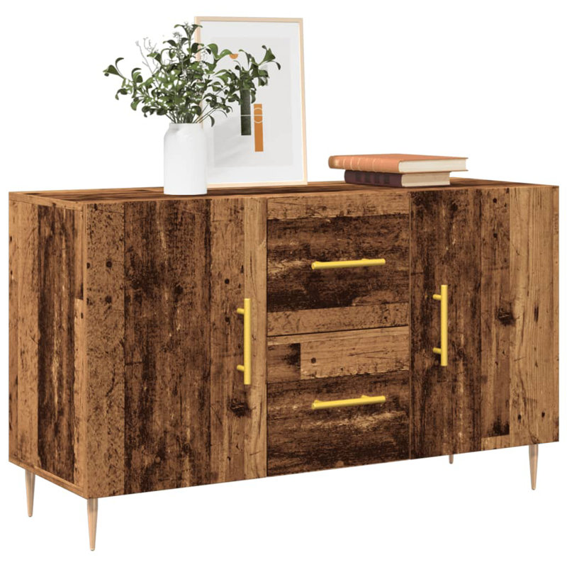 Margelene 100 Wide 2 Drawer, Old Wood