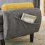 Fauteuil inclinable en velours côtelé gris avec repose-pieds et chargeur USB-1567617483