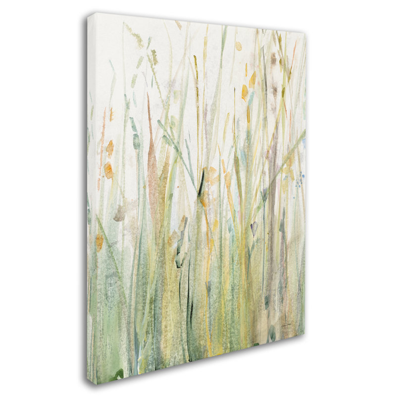 'Spring Grasses I Crop' Print on Wrapped Canvas, 19" H x 14" W x 2" D