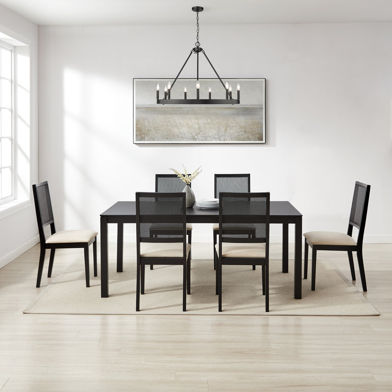 Boutault Stirling Dining Table Set, 7 Pieces: Table, 6 Chairs