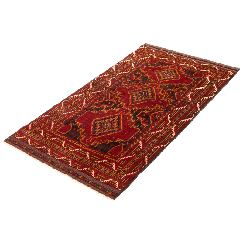 Tapis rouge Teimani 3 pi 8 po x 6 pi 10 po