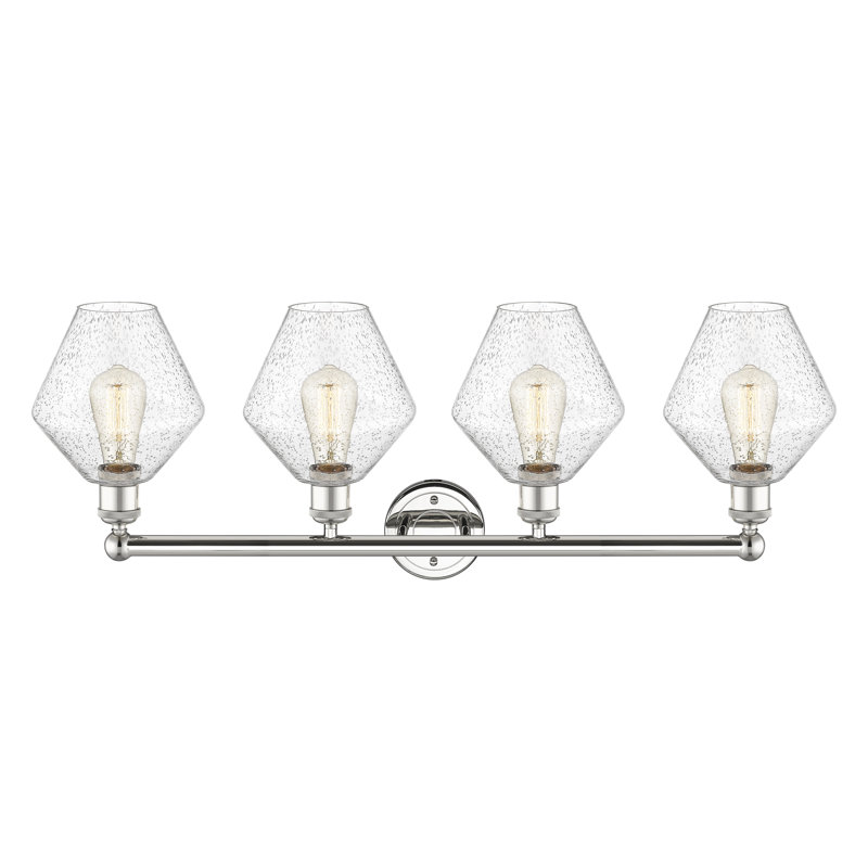 Éclairage de salle de bain à intensité variable 4 lumières Amylea, Nickel poli