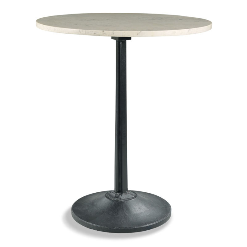 Winston Round Marble Dining Table, Vista, White, 41.5"H x 36"L x 36"W