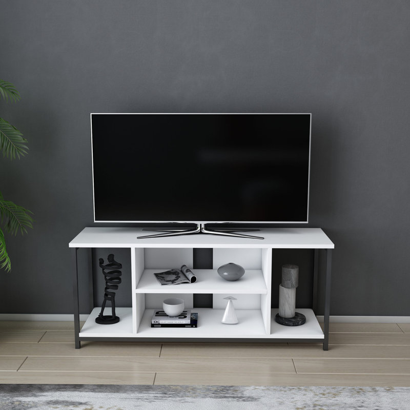 TV Stand, White/Black