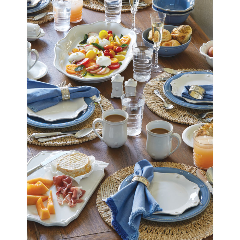 Bright Satin Stainless Steel 5-Piece Embossed Flatware Set