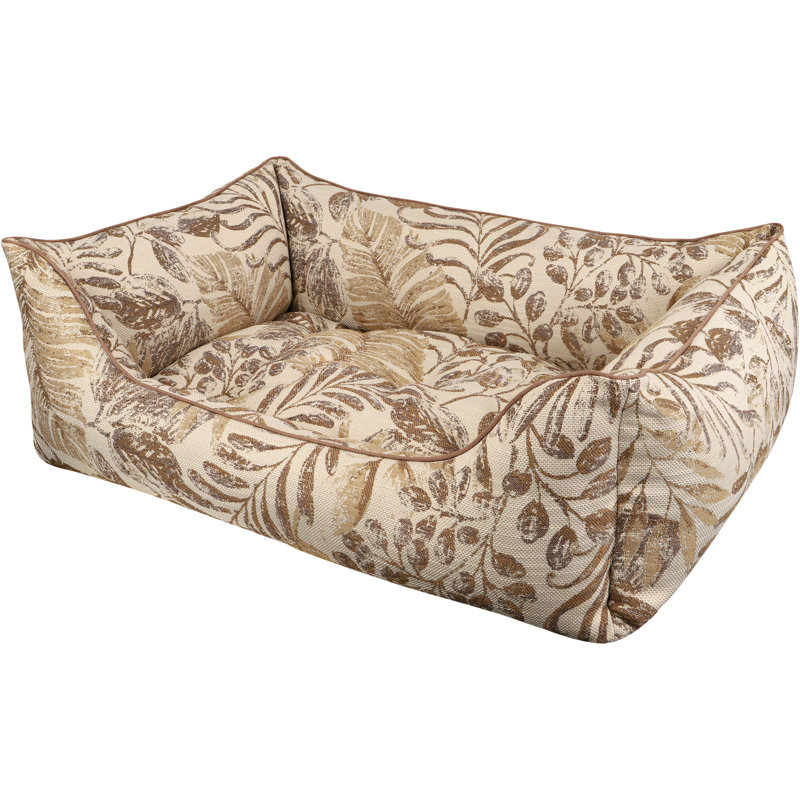 Orthopedic Polyester Pet Bed, Small (70cm W x 50cm D x 25cm H), Beige/Brown