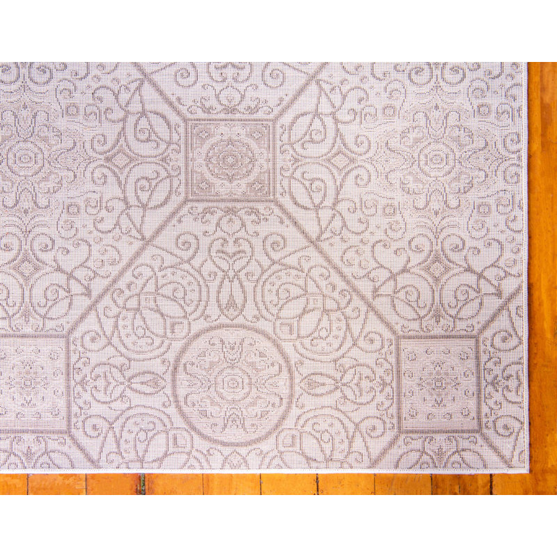 Tapis contemporain de couleur ivoire Emigdio, Tapis de couloir 3 pi x 9 pi 10 po