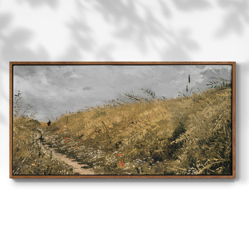 Série paysage - MCLXVII - Toile tendue avec châssis encadré - Prêt à être accroché, Noyer, H 17 po x l 33 po