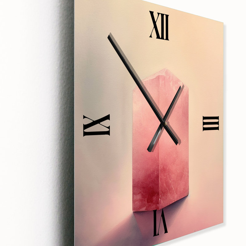 Horloge murale rose en crème et minéral majestueux, Petit