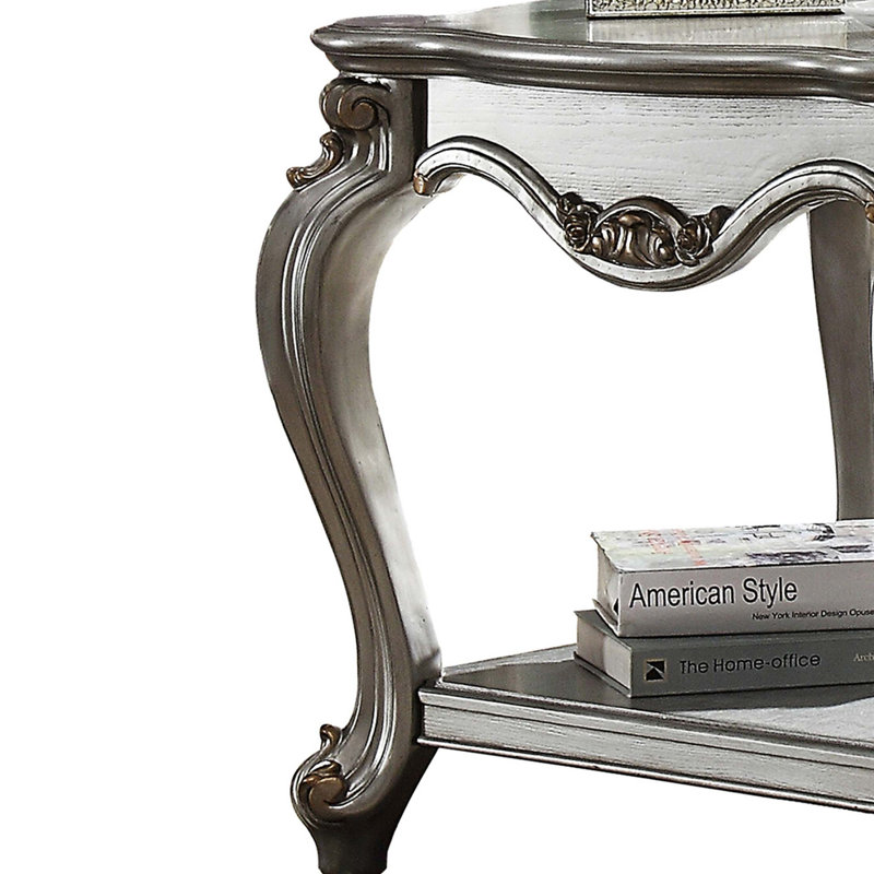 Table de bout à 1 tablette, Argent argent