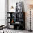 Multifunctional 4-Tier Black Book Shelf & Coffee Table