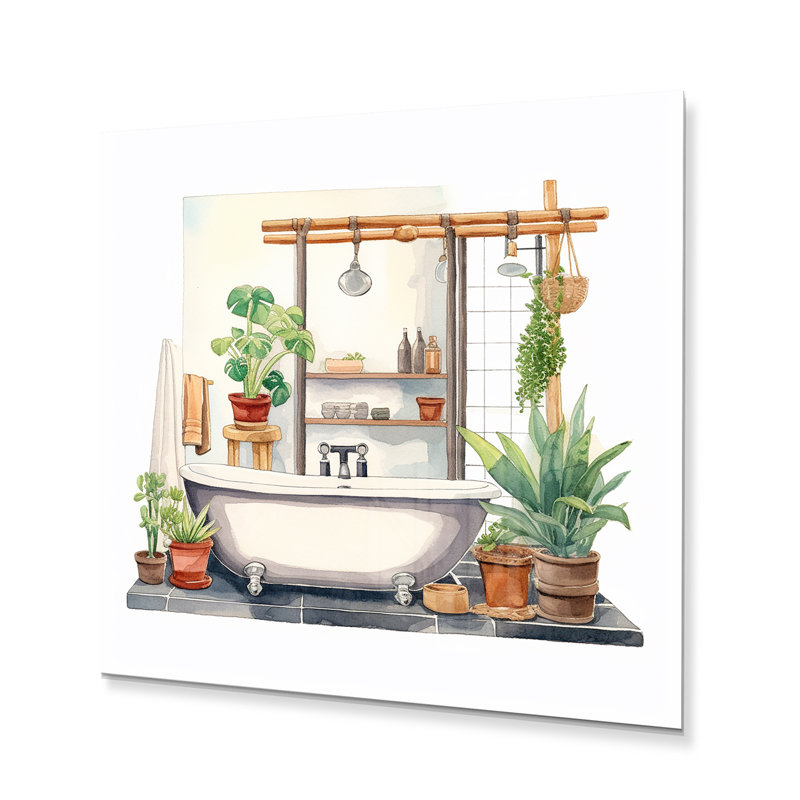 Natural Natural Decor XXX - Art mural en métal pour salle de bain, H 29 po x l 29 po x P 1 po