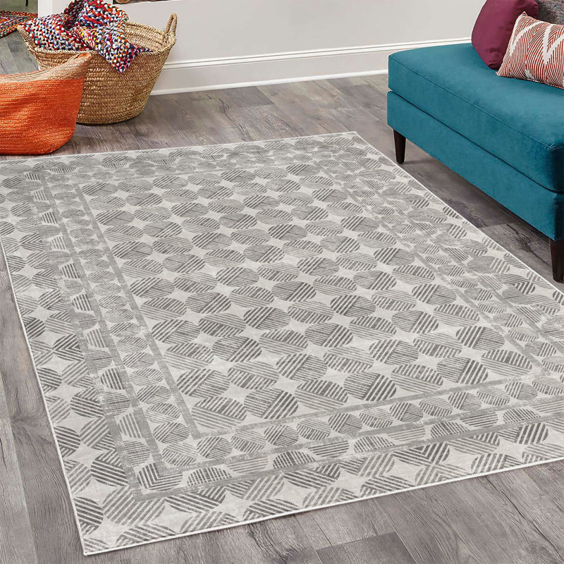 Tapis décoratif Jjuan, Rectangle 4 pi x 5 pi 5 po