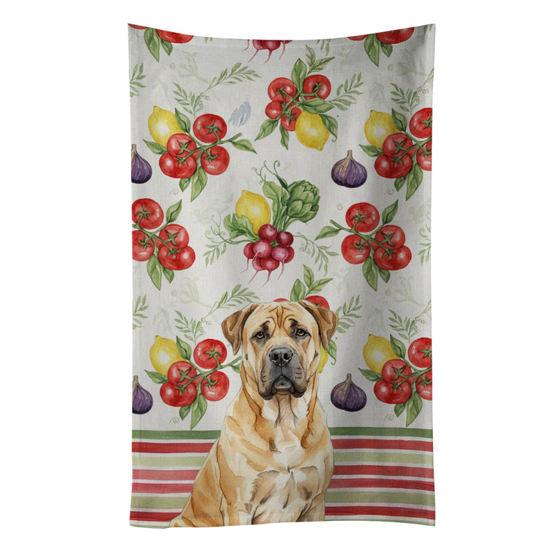 Fawn Boerboel Vegetables Kitchen Towel, Fawn Boerboel