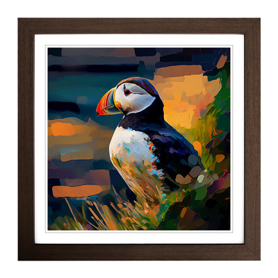 Puffin Post-Impressionism 1 Piece Single Picture Frame Wall Art