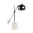 24" Hollylynn Marble Table Lamp, White/Silver