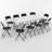 11-Piece Folding Table & 10 Red Chairs – Home/Commercial Picnic Set-111836128-111836126