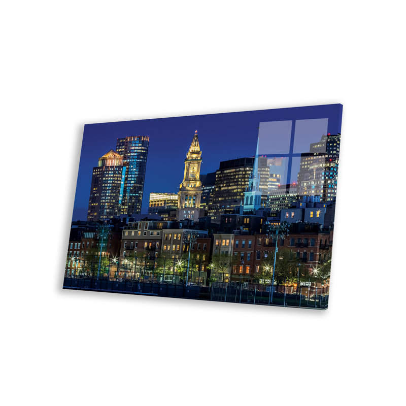 «Hibir Boston Evening Skyline Of North End» par Melanie Viola, impression sur plastique / acrylique