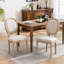 Chaise de salle à manger en bois massif, ensemble de 2, beige, sans table