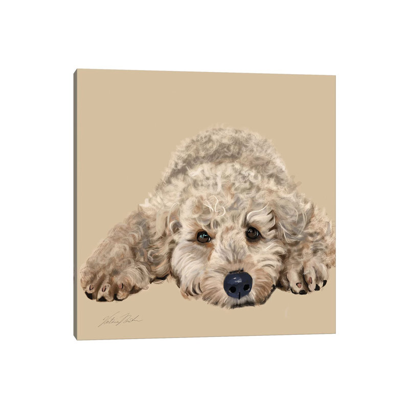 Labradoodle by Vicki Newton - Wrapped Canvas Painting, 45.72 cm H x 45.72 cm W x 3.175 cm D