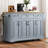 Kitchen Island With Modern Lines And Grey Blue Hue 54.62In Depth --358688513