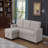 Upholstered Pull Out Sectional Sofa With Chaise-286731083