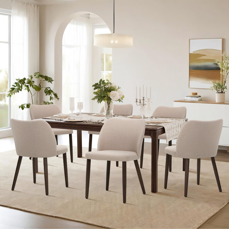 Petites chaises de salle à manger rembourrées en bois massif - Courbe ergonomique et rembourrage moelleux pour espaces multiples