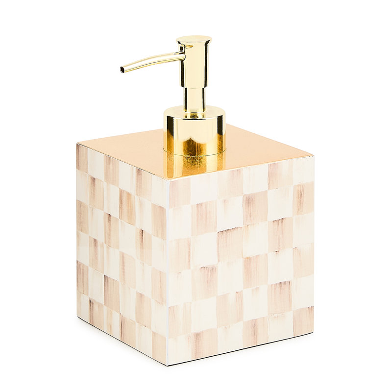Mocha Check Glass Soap Pump