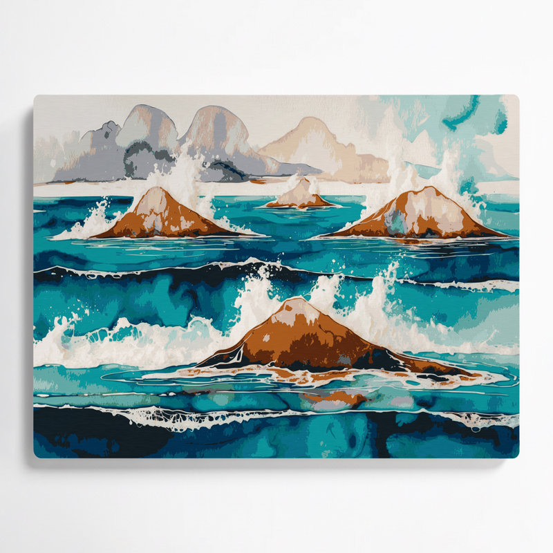 Hawaïen, îles abstraites, art mural gris en métal, H 11 po x l 14 po