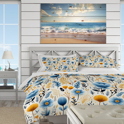 Ensemble de housse de couette bleu et jaune
