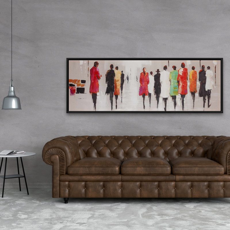 «People's Silhouette On The Street» sur toile