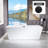 67" x 32" Freestanding Soaking Acrylic Rectangular Bathtub, Non-Slip Design-106928057-106928052