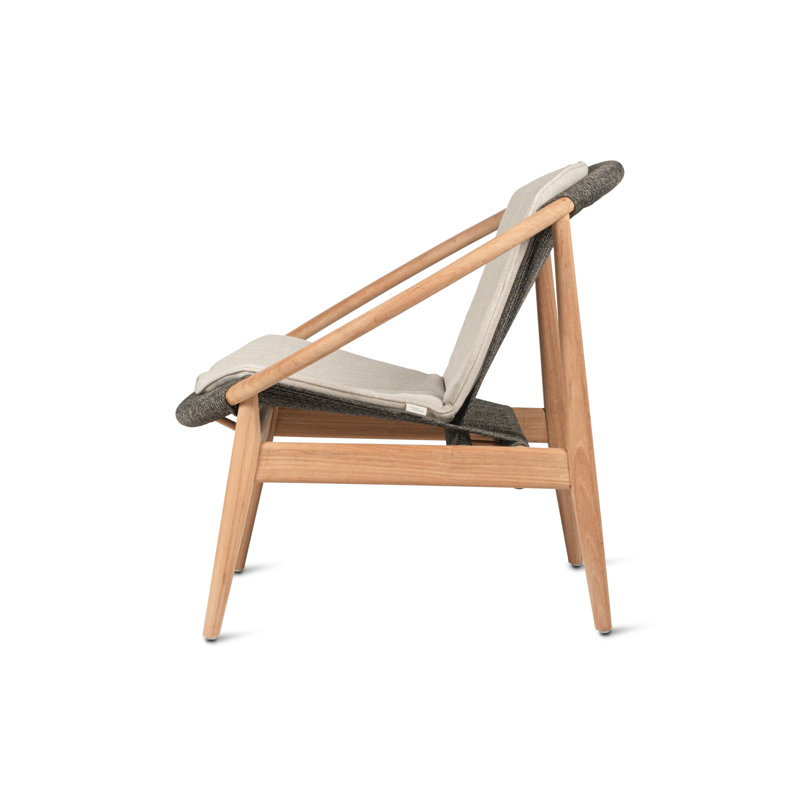 Frida Outdoor Lounge Chair, Black/Oak
