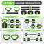 Ensemble de haltères réglables vert 3 en 1 avec haltères de 66 lb avec poignée antidérapante pour homme / femme Ensemble de haltères avec connecteur