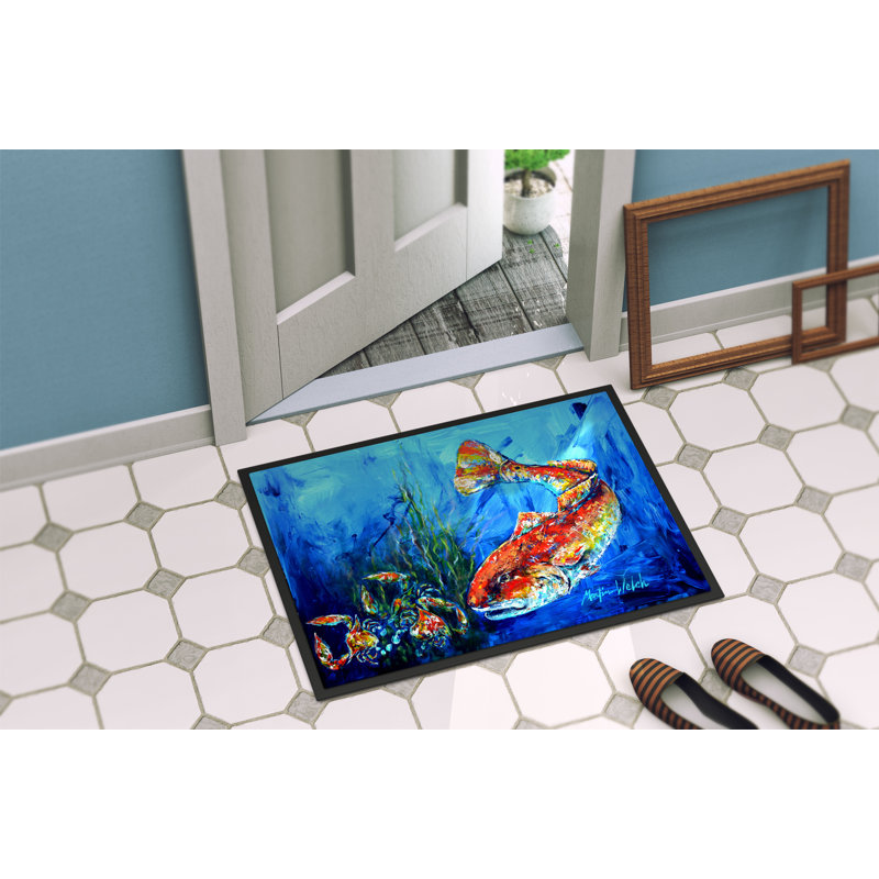 Tapis d'extérieur antidérapant Trilby Scattefish, Rectangle 2 pi x 3 pi