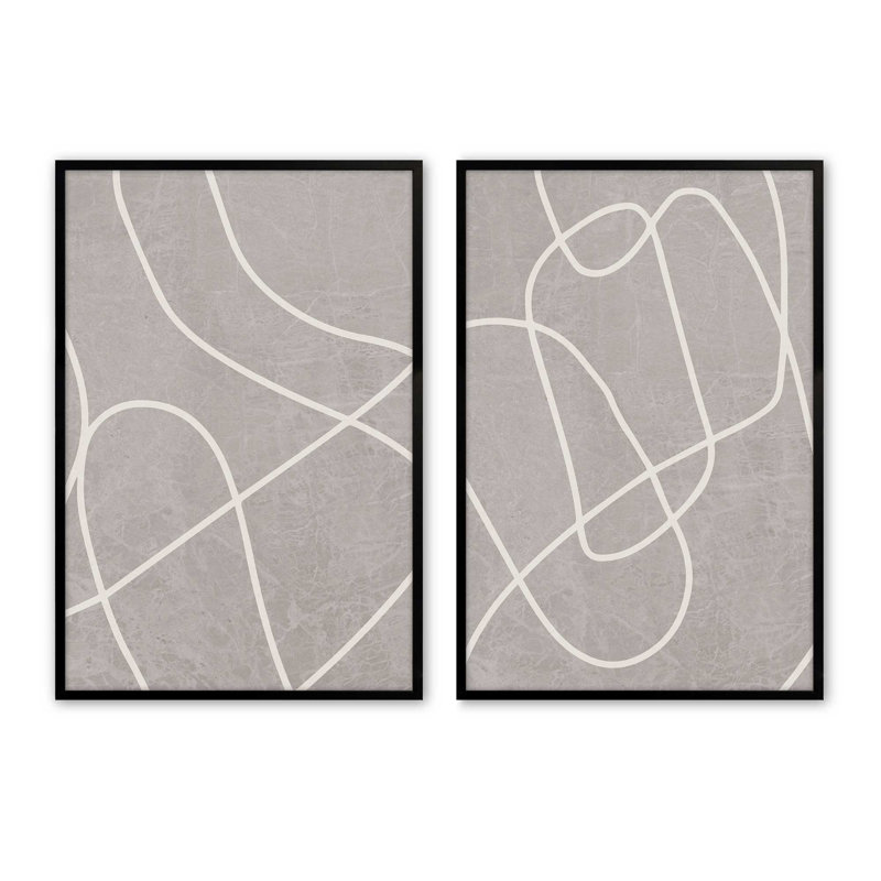 Silent Journey, ensemble de 2 reproductions sur papier mat d'archives dans un cadre, Noir satiné, H 37 po x l 25 po