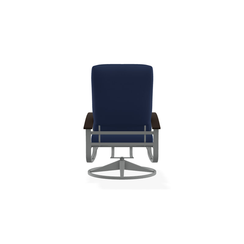 Belle Isle Outdoor Swivel Lounge Chair, Canvas Navy Sunbrella® Canvas, Kona P10, Textured Graphite