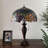 Godric Tiffany Table Lamp Stained Glass Rose Flowers LED Bulbs Included 16"W*16"D*24"H-808820307