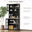 Armoire autoportante, armoire de rangement pour garde-manger, grand comptoir, portes en verre et tablettes réglables pour la salle à manger-131019215