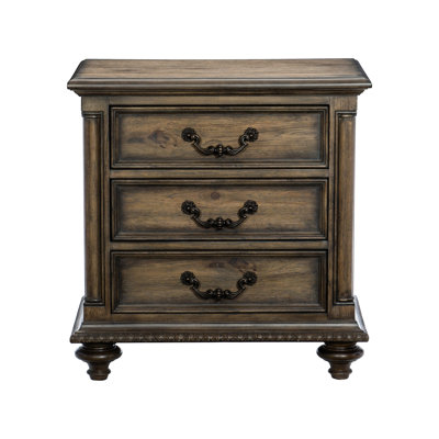 Table de chevet Classic 3 en pacane vieillie pour l'ameublement intérieur de chambre à coucher