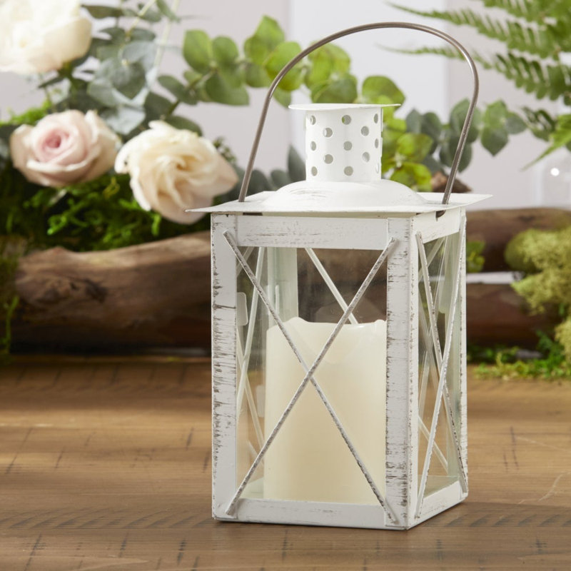 Support à thé lumineux pour lanterne blanche - moyen, Blanc