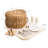 Heart Wicker Picnic Basket with 2 Person Picnic Set - Couple Gifts
