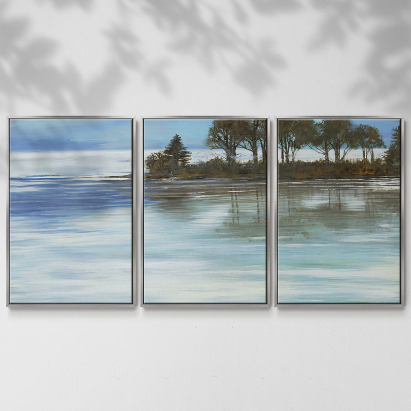 «Réglage de l'ambiance», reproduction sur toile 3 pièces, H 24 po x l 48 po x P 2 po, Argent