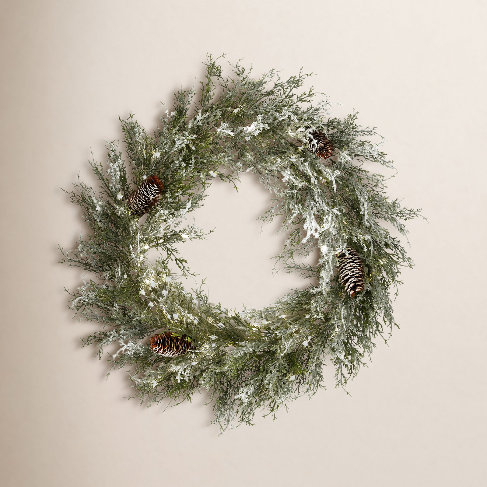 24" Frosted Pre-Lit Wreath